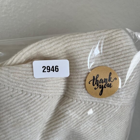 Vince Ribbed Ivory Wool Cashmere Blend Sleeveless Mock Neck Sweater Large - Picture 10 of 11